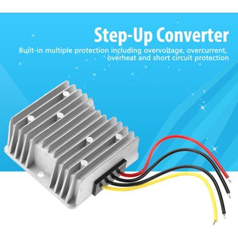 Convertitore da 12V a 24V, convertitore da 12V a 24V 15A 360W con fusibile, connettore rapido impermeabile, convertitore DC Boost per golf cart, illuminazione a LED, automobili (1/4)