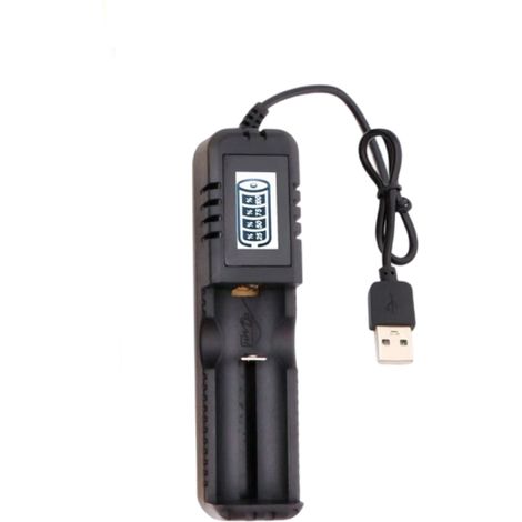Chargeur de Batterie Rechargeable Universel à Chargement USB 1 Slot Chargeur de Batterie au Lithium pour 18650 26650 ABS (1/4)