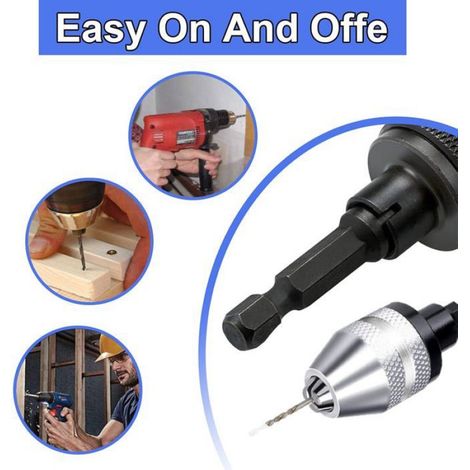 Adaptateur Mandrin Perceuse Sans Clé - 0,3 À 6,5 mm - Tige Hexagonale 14 mm - Pour Meuleuse Électrique - 1 Pièce (1/4)