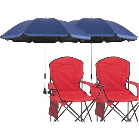 Solar Chair Umbrella with Adjustable Clips, Umbrella with Fixed Clip, for Terrace, Beach, Trolley, Wheelchair, Golf Cart (1/5)
