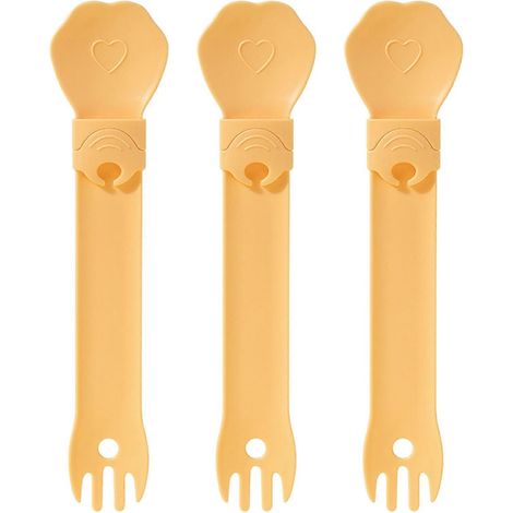 Ensemble de 3 cuillères doseuses pour friandises humides pour chats, jaune. (1/4)