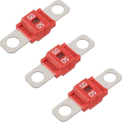 3er-Pack Midi 50A rote Schraubsicherungen für Fahrzeuge, LKWs und Wohnwagen (1/4)