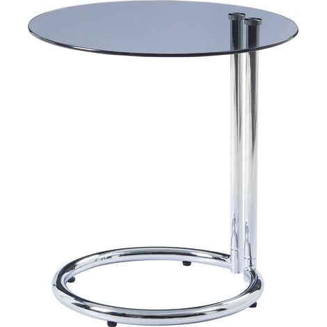 Mesa auxiliar cristal templado 46 x 45 cm cristal ahumado cromo 030010979 (1/5)