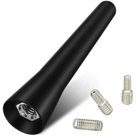 Universal AM FM A442 Autoradio Dachantenne Kurze 6,5 cm Aluminium Antenne für VW Golf Polo Up Schwarz FLITI