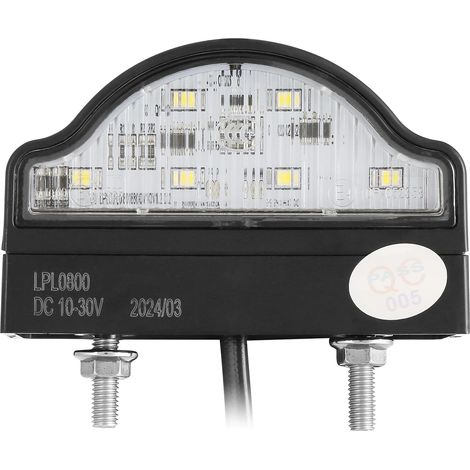 1 x LED Car Trailer License Plate Light, 12 V 24 V, License Plate Lights for Trailers, Trucks, RVs, Campers, 6 LEDs, White (1/5)