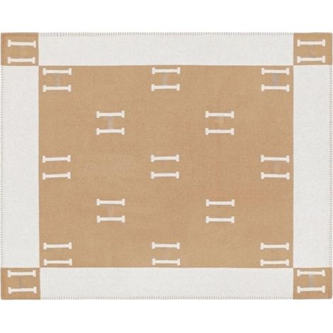 Jeté de canapé doux en imitation cachemire, motif H, 140 × 170 cm