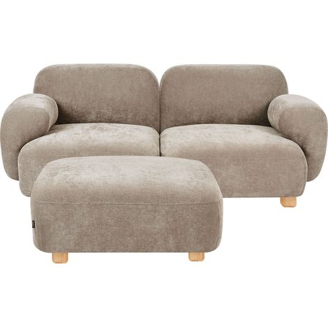 Modulsofa 2-Sitzer AMLI Stoff Beige mit Ottomane