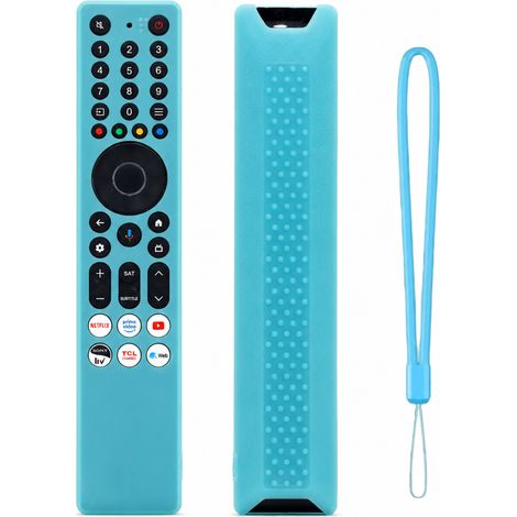 Housse en Silicone Bleue Phosphorescente pour Télécommande TV Compatible TCL RC833A, Antichoc et Antipoussière (1/5)