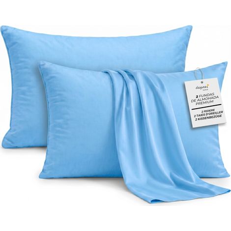 Lot de 2 Taies d'oreiller 80 x 50 cm en Microfibre Extra Souple et Respirante, Housses de Coussin de Lit Anti-Plis, Linge de Lit (1/5)