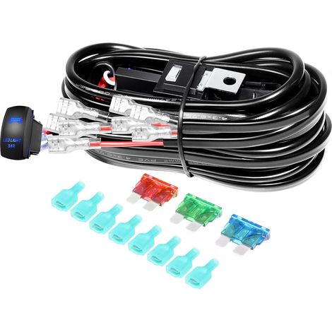 Faisceau Barre LED 12V 18AWG avec Relais et Interrupteur Voiture (1/5)