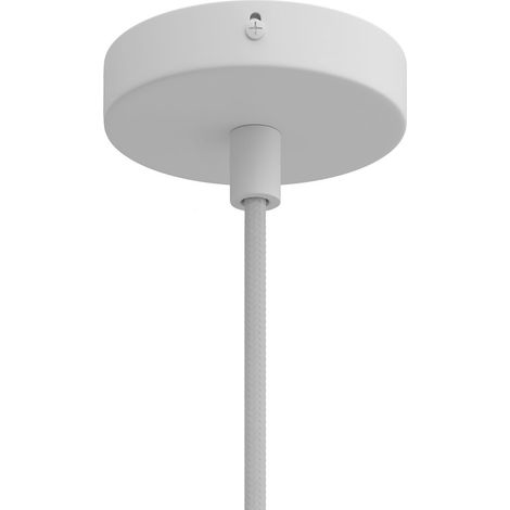 creative cables - Mini rosace cylindrique en métal avec 1 trou central - Cylindrique, blanc mat