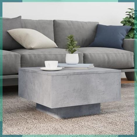 Table basse - 836570 - Gris béton - Bois d'ingénierie - 55x55x31 cm (1/5)