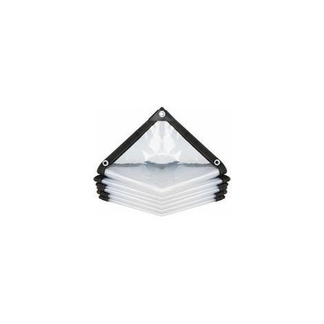Bâche transparente imperméable 200x200 cm, œillets, PE, anti-déchirure – (1/5)