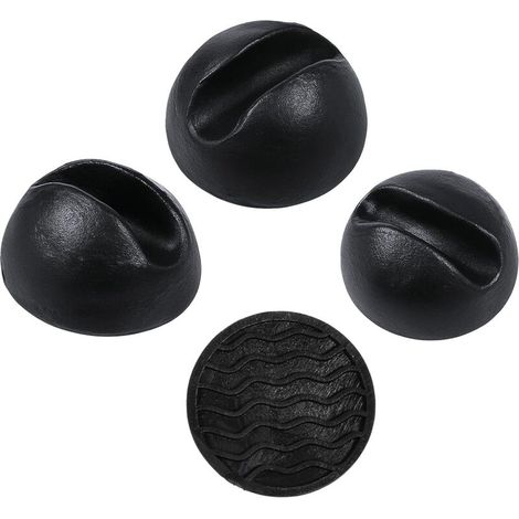 Juego de 4 protectores de patas en forma de horquilla, adecuados para sillas y mesas de 1,9 cm, de goma negra redonda - Protectores de suelo de goma antideslizantes (1/5)