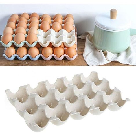 Boîte de rangement pour œufs pour réfrigérateur de cuisine, gain de place, 3 rangées, conservation fraîche, multi-usages (1/3)