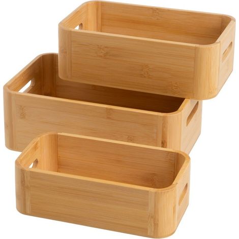 Set de 3 caisses en bambou