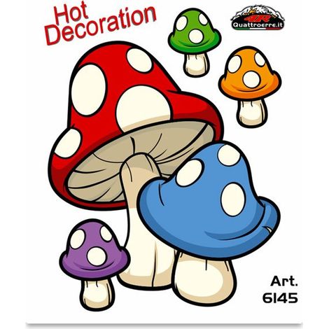Adesivi Stickers Standard Funghi 10 x 12 cm (1/4)