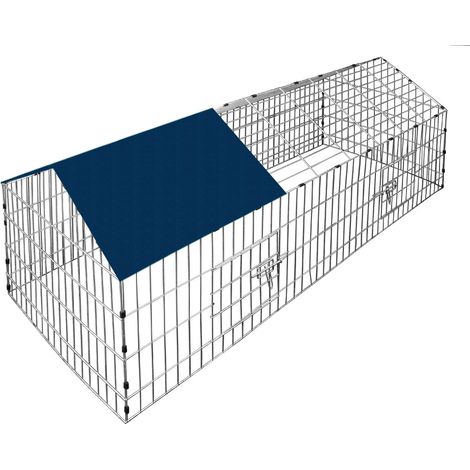 Metal Rabbit Run Cage Enclosure Playpen Hutch Small Animal Guinea Pig Chicken Blue (1/5)
