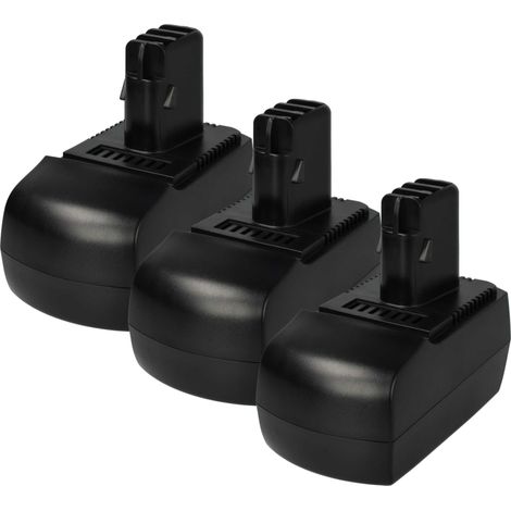 vhbw 3x Akku Ersatz für Metabo 6.25475, 6.25476, 6.25482, 6.25481, 6.25482.00 für Elektrowerkzeug (2100 mAh, NiMH, 14,4 V)