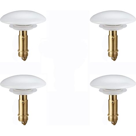 LEMROE Bouchon de vidange en cuivreanti-fuitefiltre d'évier avec couvercle céramique (blanc + ortaille 66 cm) 4 pcs 6,6 cm Cuivre Blanc Or (1/2)