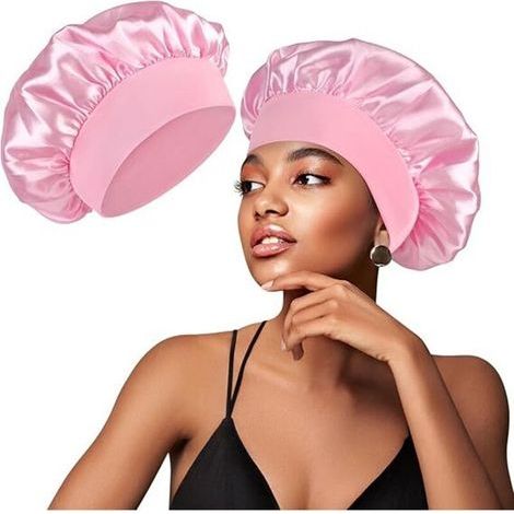 Oumida Bonnet Satin Cheveux Nuit, Bonnet Satin en Soie Souple et Éllastiquepour Pour Femmes Cheveux Longs Cheveux Bouclés (1/5)
