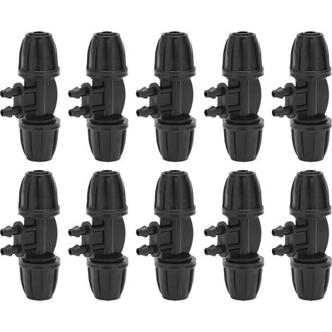 10 raccords de tuyau 8/11 à 4/7, raccords à 4 voies avec embouts cannelés et mécanisme de verrouillage pour équipement d'irrigation (1/5)