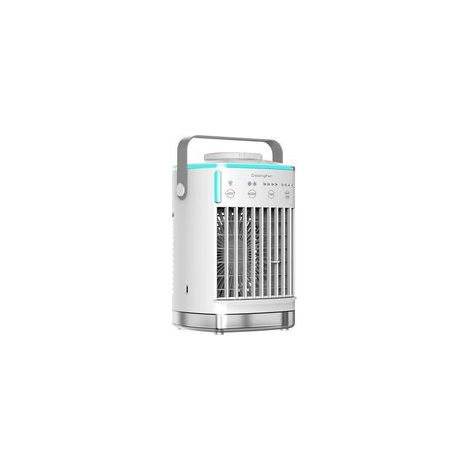 Climatiseur Mobile Sans Evacuation, Clim' Tactile USB Type-C Portable, Double Reservoir Eau + Glace 700mL, 4 Vitesses / 2 modes de refroidissement (fraîcheur & brouillard), Silencieux