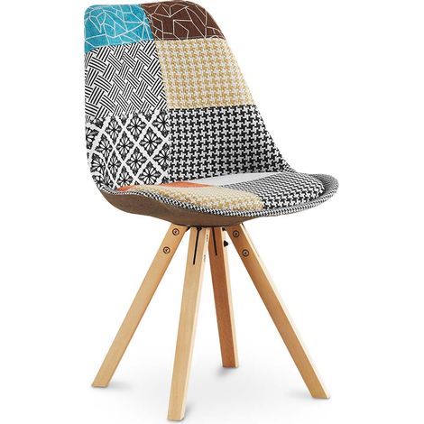 Esszimmerstuhl - Bezogen mit Patchwork - Patty Multicolor