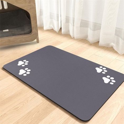 Alfombrilla para comederos de mascotas (perros y gatos), Tamaño XXL, 50 x 80 cm, Alfombrilla de tierra de diatomeas, Secado rápido, Antiderrames (1/5)