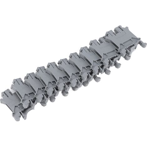 Lot de 100 borniers de jonction DIN rail, vis en cuivre, 800V 32A, type UK-3N, connexion combinée (1/5)