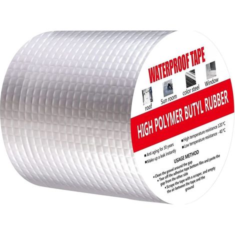 Outdoor Waterproof Butyl Tape – Multi Purpose Leak Sealant Repair Tape – VOC Free Aluminum Butyl for Pipes RV Awnings Sailboat Roofs Windows Boats (1/5)