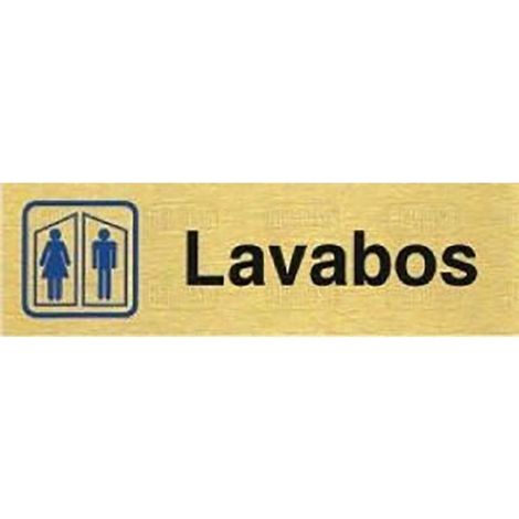 DUVER placa de señalización de lavabos. aluminio. 150 x 45 mm