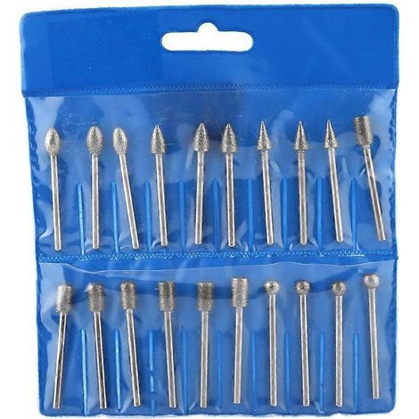 Lot de 20 meules de polissage diamantées en corindon pour outil rotatif (1/4)