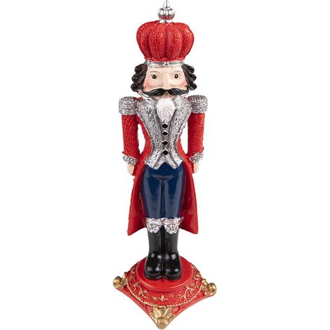 Casse-noisette de Noël figurine de décoration en plastique rouge noir et argent 24 cm - PANGIVO (1/4)
