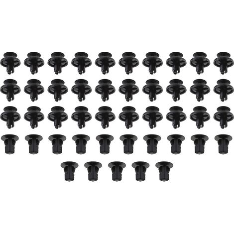 Lot de 45 clips de fixation pour arche de roue avant en plastique 6822N2 6822QP compatibles avec Aygo (05-11) C1 (05-19) 107 (05-14) Noir (1/5)
