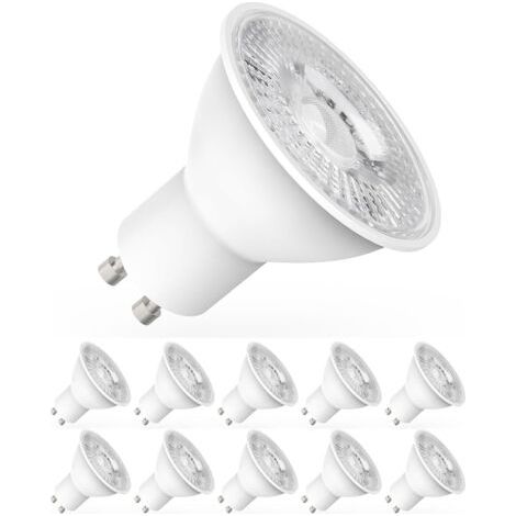 Lot de 10 spots LED GU10, MR16, ampoules 5W pour un éclairage parfait [Classe d'efficacité énergétique D] (1/5)
