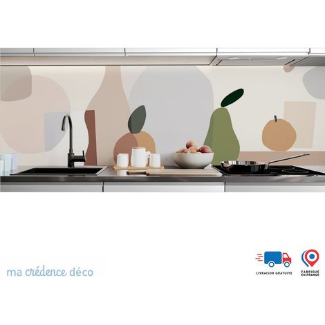 Crédence : Dessin et fruits pastel - Alu composite - 120 - 60 (1/3)