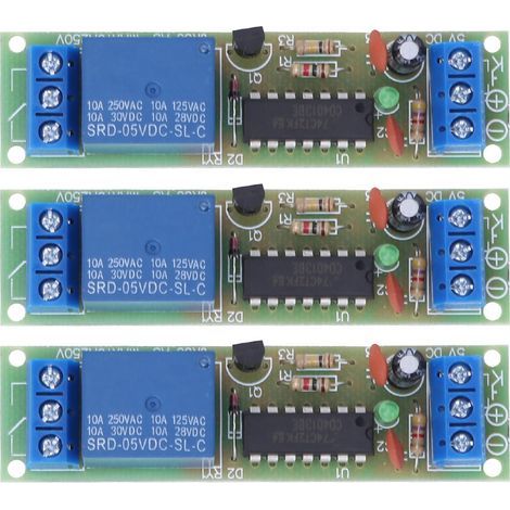 CD4013 Relaismodul, 3 Stück, 1-Kanal-Öffner/Schließer-Chip, einpolig, zweifach schaltend mit 5-VDC-Optokoppler-Isolation (1/5)