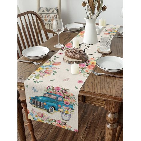 Tischläufer mit Frühlings-/Sommer-Blumenmuster LXM11268 – 33 x 183 cm (1/5)