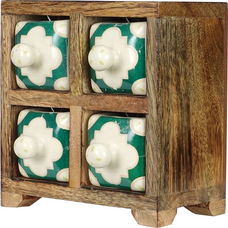 Signes Grimalt Especiero Decoracion  Especiero 4 Cajones Cajas Y Joyeros Marrón 11x16x16cm 32932