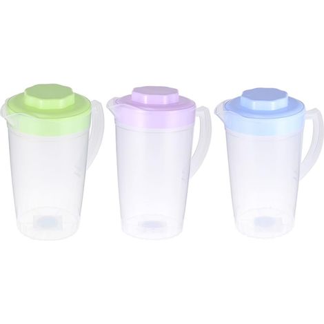 de 3 carafes à eau en plastique de 2 L avec couvercles sans (1/5)