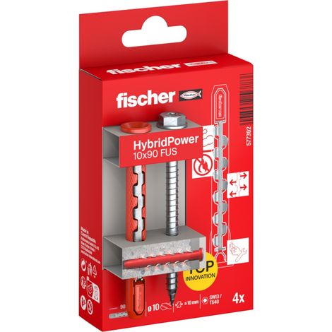 Fischer 577392 HybridPower Dübelset 90 mm 4 St.