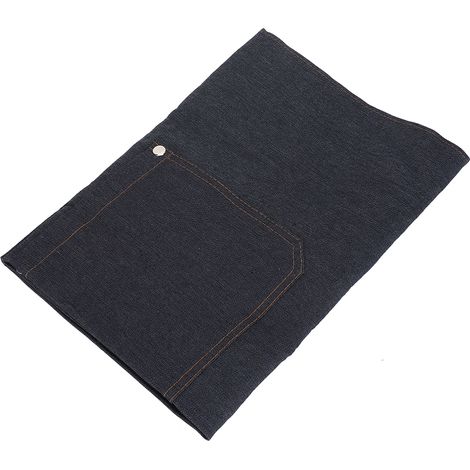 Tablier De Coiffure En Denim Réglable Avec Poches Pour Salon De Beauté Et Barbier - Bleu - 1 Pièce (1/5)