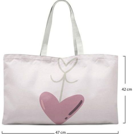 Sac shopping - Bonamaison TRGCTB112621X4742 - Coton - 47x42 cm - Rose (1/4)