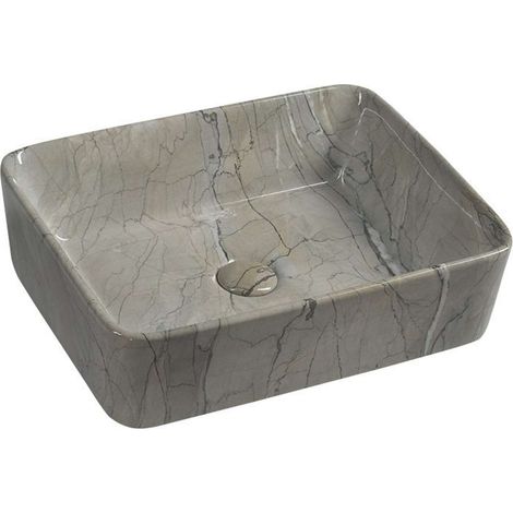 Sapho Dalma - Aufsatzwaschtisch, 48x38 cm, ohne Hahnloch, grigio MM513 (1/5)