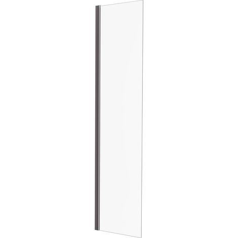KINEDO - Volet Pivotant pour Paroi Douche Solo Design - Verre de Sécurité 6 mm + Profilé Alu Finition Graphite Brossé - Traité Anti-Calcaire - Fabriqué en France - L.45 cm x H.200 cm - Transparent (1/4)