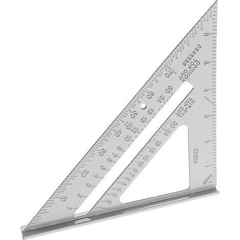 Dachsparrenwinkel 7 Zoll Aluminiumlegierung metrisch/imperial multifunktionaler Dreieck-Zimmermannswinkel für Holzbearbeitung Silber (1/5)