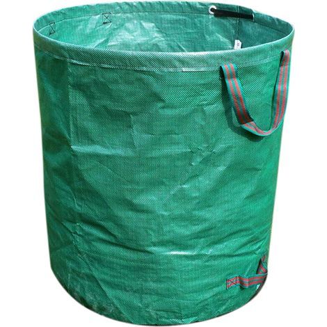 Wiederverwendbare, gewebte Gartensäcke, große, zusammenfaltbare Behälter für Grünabfälle und Laub, für den Einsatz im Freien. (1/5)