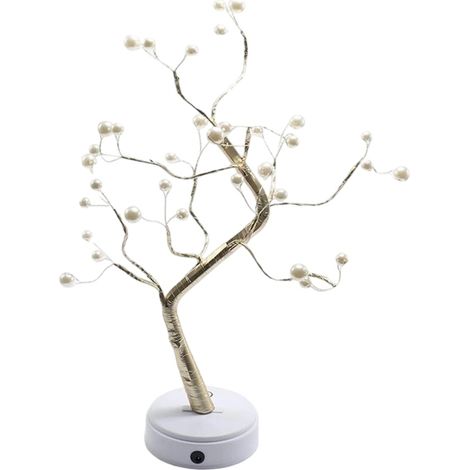 Lampe De Bureau Bonsaï - 108 Led - Éclairage Chaud 3000 K - Alimentation Piles Ou Usb - Pour Table Chevet Bureau Décoration Intérieure - 1 Pièce (1/5)