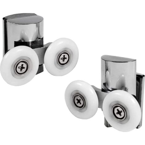 Fissaggio per porta della doccia e schermo 2 pezzi rotelle doppie - per porta della doccia scorrevole, 2 ruote diametro 23 mm Rotella per doccia da bagno in lega di zinco 23 mm 2 pezzi rotelle su e gi (1/5)